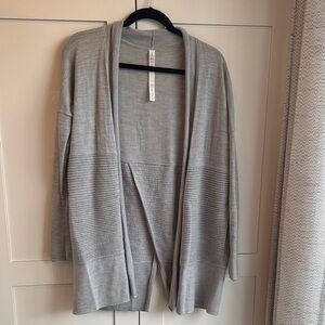 Lululemon Light Gray Open-Front Women's Cardigan Sweater